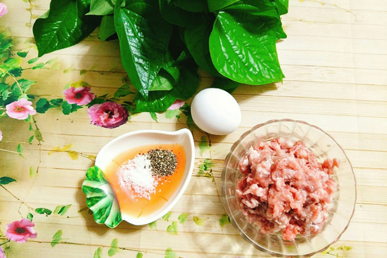 Nguyên liệu làm chả bò lá lốt
